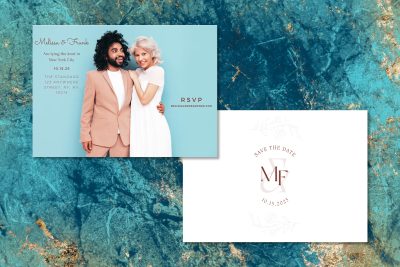 Save The Date Wedding Invitation Full Photo Landscape Canva Template