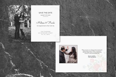 Save The Date Wedding Invitation Postcard Clean Landscape Canva Template