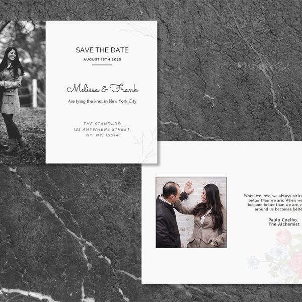 Save The Date Wedding Invitation Postcard Clean Landscape Canva Template - Image 2