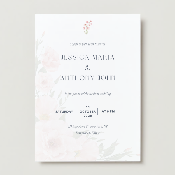 Save The Date Wedding Invitation Flower Canva Template - Image 4