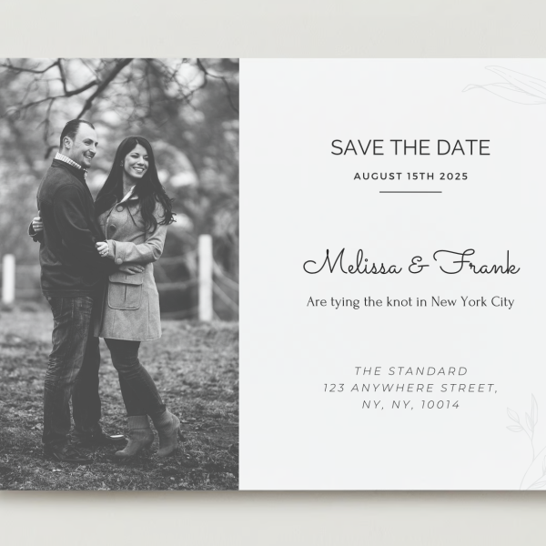 Save The Date Wedding Invitation Postcard Clean Landscape Canva Template - Image 4