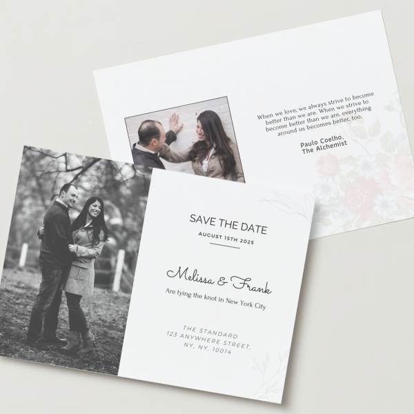 Save The Date Wedding Invitation Postcard Clean Landscape Canva Template - Image 7