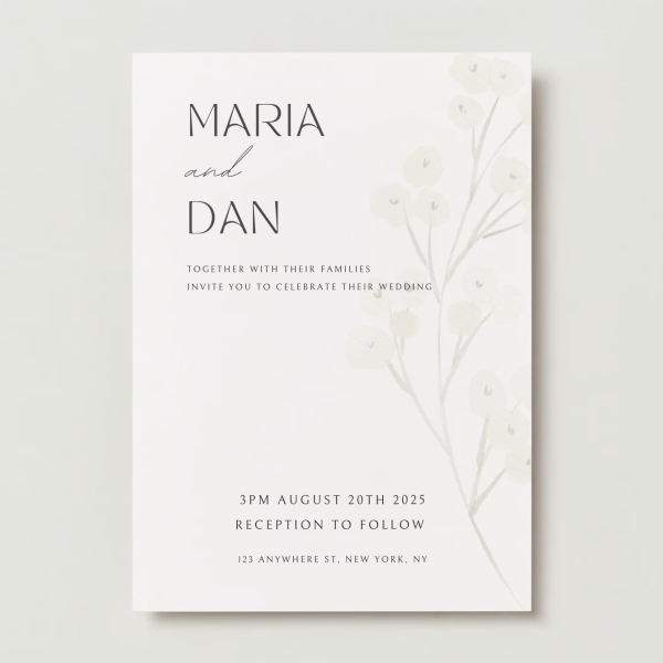 Save The Date Wedding Invitation Postcard Clean Portrait Canva Template - Image 4